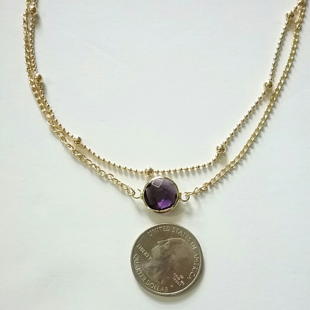 💕4/$25💕2 Layer Purple Crystal Choker - Picture 8 of 8